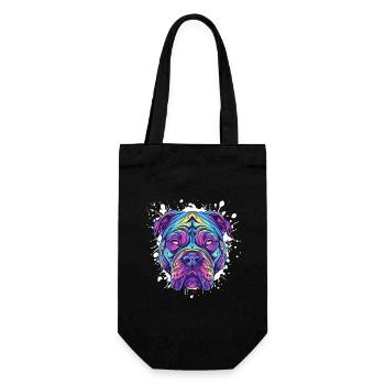 Visage de chien Pop Art coloré - Sac à bouteille - noir - Devant