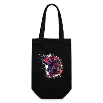Colorful Dog Head Splatter Art - Gift Bag for Bottles - black - Front
