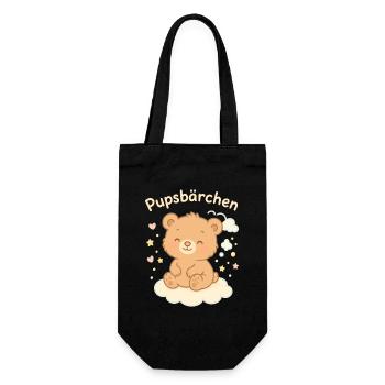 Pupsbärchen auf Wolke - Geschenkbeutel für Flaschen - Schwarz - Vorne