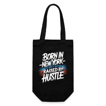 Born in New York – Hustle Streetstyle - Gift Bag for Bottles - black - Front