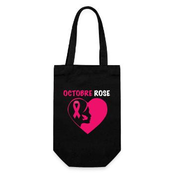 Pink October Heart Solidarity - Gift Bag for Bottles - black - Front