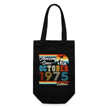 Vintage Octobre 1975 Vintage Rétro Anniversaire - Sac à bouteille - noir - Devant