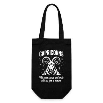 Capricorn Zodiac Sign - Gift Bag for Bottles - black - Front