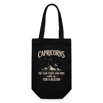 Capricorn Zodiac Sign - Gift Bag for Bottles - black - Front