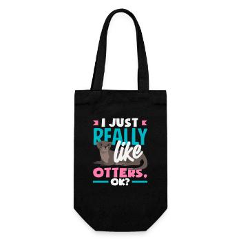 Realy Like Sea Otter Cartoon - Gift Bag for Bottles - black - Front