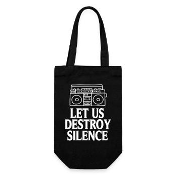 Let Us Destroy Silence Funny Loud Music Fans - Geschenkbeutel für Flaschen - Schwarz - Vorne