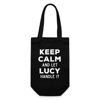 Keep Calm Let Lucy Fix It Funny Saying - Gift Bag for Bottles - black - Front