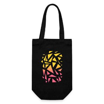 Motif triangulaire - Jaune Rouge - Sac à bouteille - noir - Devant