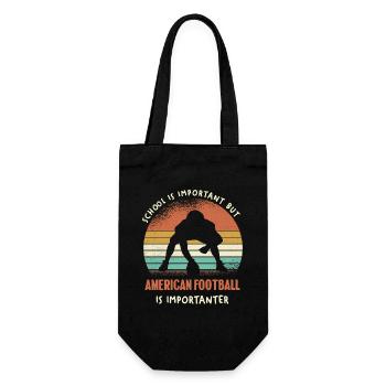 Retro Football Kontrast - Geschenkbeutel für Flaschen - Schwarz - Vorne