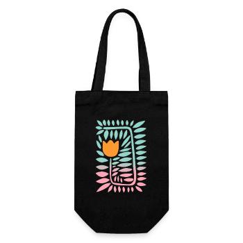 Tulipe dégradée - turquoise - Sac à bouteille - noir - Devant