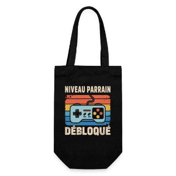 Niveau Parrain Débloqué Cadeau original - Sac à bouteille - noir - Devant