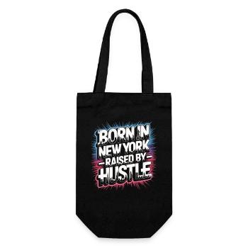 Born in New York – Hustle Streetstyle - Gift Bag for Bottles - black - Front