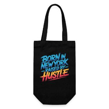 Born in New York – Hustle Streetstyle - Gift Bag for Bottles - black - Front