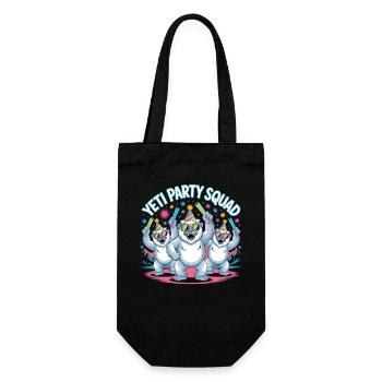 Yeti Party Squad – Lustiges Winter Partyshirt - Geschenkbeutel für Flaschen - Schwarz - Vorne