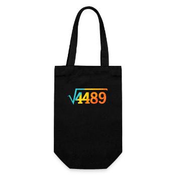 Lustiges Meme 67, Quadratwurzel 4489 - Geschenkbeutel für Flaschen - Schwarz - Vorne