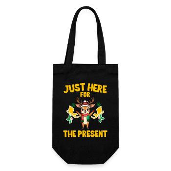 Santa Claus and Reindeer Design for XMAS Fans - Gift Bag for Bottles - black - Front