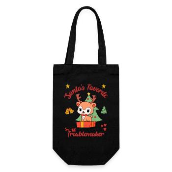 Merry Christmas design with reindeer motif - Gift Bag for Bottles - black - Front