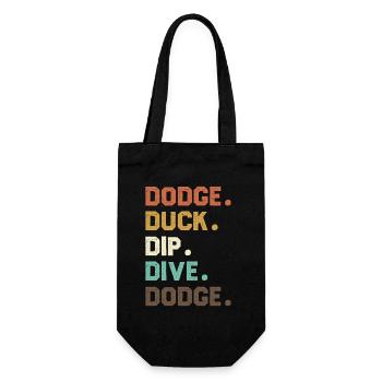 Retro Wortfolge Dodgeball Duck Dip Dive - Geschenkbeutel für Flaschen - Schwarz - Vorne