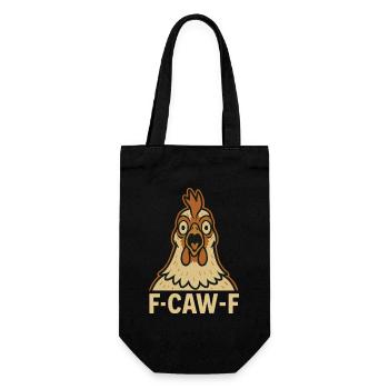 F-Caw-F Funny Chicken Humor Quote Rooster - Gift Bag for Bottles - black - Front