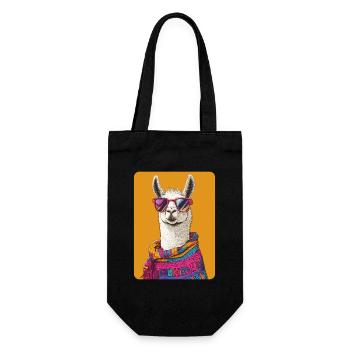 Lama - Geschenkbeutel für Flaschen - Schwarz - Vorne
