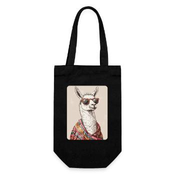 Lama - Geschenkbeutel für Flaschen - Schwarz - Vorne