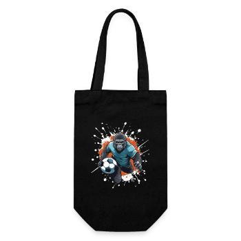 Gorilla Fussball Team - Geschenkbeutel für Flaschen - Schwarz - Vorne