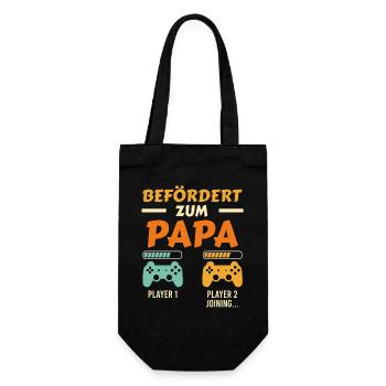 Father-to-be PROMOTED TO DADDY Funny - Gift Bag for Bottles - black - Front