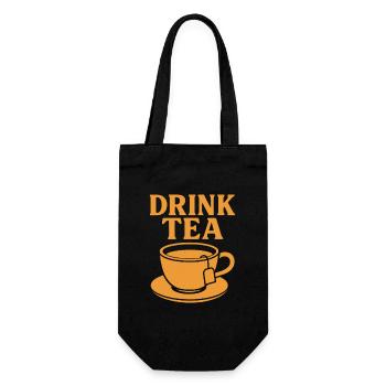 Drink Tea – Classic Tea Lover Shirt - Gift Bag for Bottles - black - Front