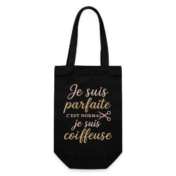 I'm perfect, proud hairdresser - Gift Bag for Bottles - black - Front
