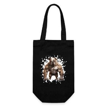 Bulldog Dog Muscles Bodybuilding - Gift Bag for Bottles - black - Front