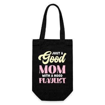 Good Mom Hoodie Playlist - Geschenkbeutel für Flaschen - Schwarz - Vorne