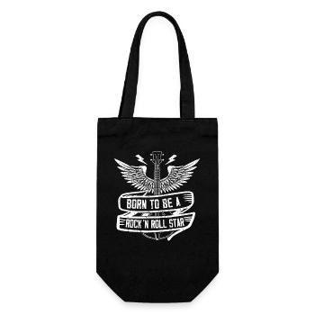 Born To Be A Rock 'N Roll Star Rock Band Guitar Mu - Geschenkbeutel für Flaschen - Schwarz - Vorne