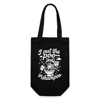 I Put The Poo In Shampoo Funny Raccoon Humor - Gift Bag for Bottles - black - Front