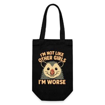 Je ne suis pas comme les autres filles, je suis pire drôle opossum - Sac à bouteille - noir - Devant