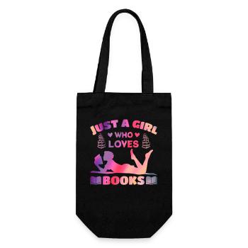 Just a girl who loves books - Gift Bag for Bottles - black - Front