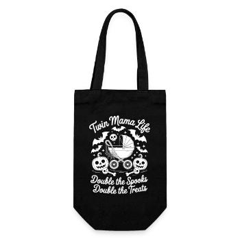 Twin Mama Life Doppelte Die Gruselleckereien Halloween - Geschenkbeutel für Flaschen - Schwarz - Vorne