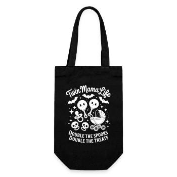 Twin Mama Life Doppelte Die Gruselleckereien Halloween - Geschenkbeutel für Flaschen - Schwarz - Vorne