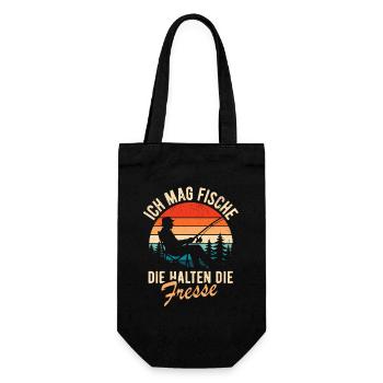 Angler - I like fish that keep their mouths shut - Gift Bag for Bottles - black - Front