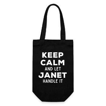 Restez calme Laissez Janet s’arranger drôle de dicton - Sac à bouteille - noir - Devant