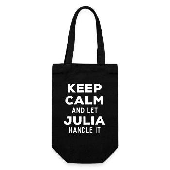 Restez calme Laissez Julia le réparer Drôle de dicton - Sac à bouteille - noir - Devant