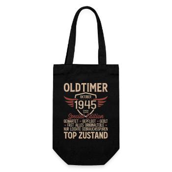 Cadeau 80ème anniversaire Voiture Ancienne Octobre 1945 - Sac à bouteille - noir - Devant