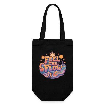 Psychedelic Retro – Feel the Flow - Gift Bag for Bottles - black - Front