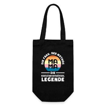 Retro Crossword Puzzle Mom Woman Legend Humor - Gift Bag for Bottles - black - Front