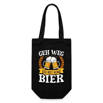 Malle GEH WEG DU BIST KEIN BIER Lustig - Geschenkbeutel für Flaschen - Schwarz - Vorne