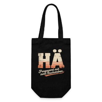 HÄ? Lustiges Retro Shirt mit Kult-Spruch - Geschenkbeutel für Flaschen - Schwarz - Vorne