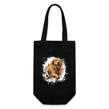 Golden Retriever Chien Football Sport - Sac à bouteille - noir - Devant