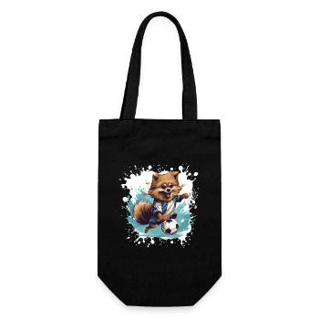 Poméranien Chien Football Sports - Sac à bouteille - noir - Devant