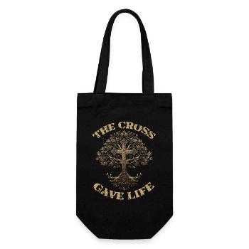 Croix chrétienne Arbre La croix a donné la vie - Sac à bouteille - noir - Devant