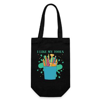Artist Painter Graphic I Like My Tools Drawing - Gift Bag for Bottles - black - Front