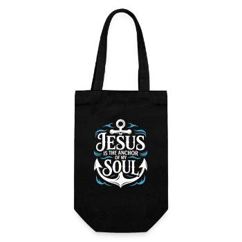 Jesus ist der Anker meiner Seele - Geschenkbeutel für Flaschen - Schwarz - Vorne
